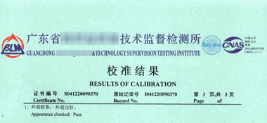 紅外測溫儀CNAS校準證書結果頁展示1