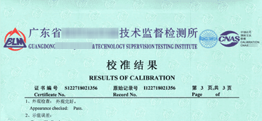 水泥凈漿攪拌機(jī)CNAS校準(zhǔn)證書結(jié)果頁(yè)展示1